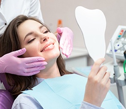 a patient undergoing cosmetic dentistry in Waterbury