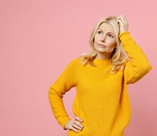 Lady thinks something over?