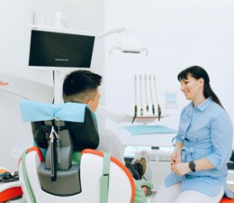 Man at consultation for dental implants