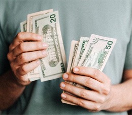 Man counting cash