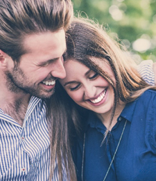 young couple smiling