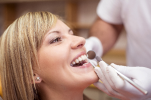 Woman having a dental checkup