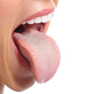 Woman sticking out tongue