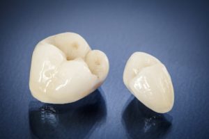 two dental crowns