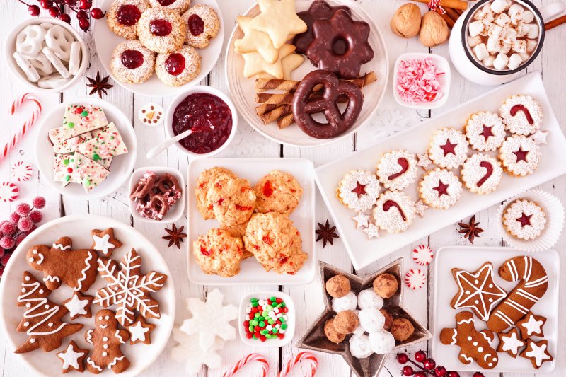 Festive display of seasonal treats