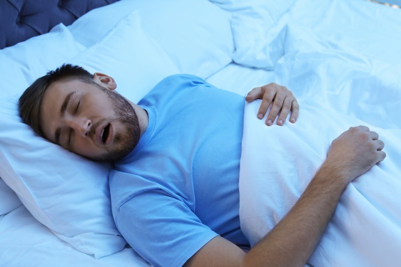 Man snores